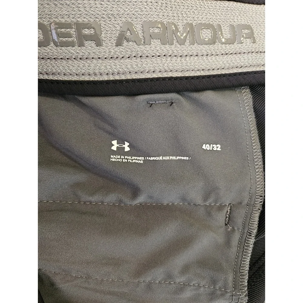 Under Armour Black Tour Blend Golf Pants Mens 40x32 Flat Front Comfort Waist
